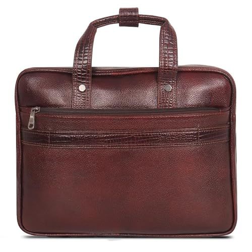 Genuine Leather Office Bag for Men – 15.6 Inch Leather Laptop Bag for Men – Men’s Leather Briefcase