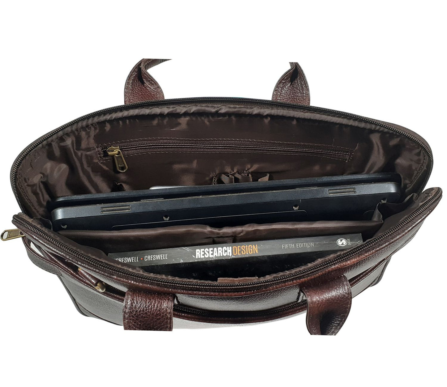 Professional Leather Messenger Bag & Business Travel Office Laptop Bag – Expandable Design