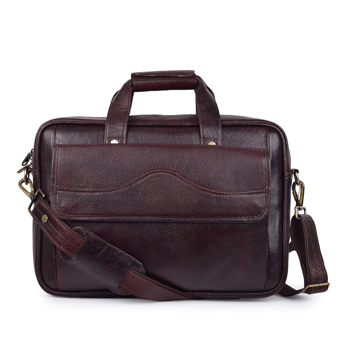 Professional Leather Messenger Bag & Business Travel Office Laptop Bag – Full-Grain Buffalo Leather