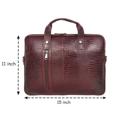 Professional Leather Messenger Bag & Business Travel Office Laptop Bag