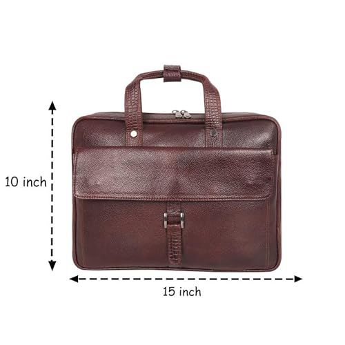 Genuine Leather Office Bag for Men – 15.6 Inch Leather Laptop Bag for Men – Men’s Leather Briefcase