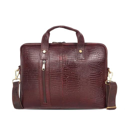 Professional Leather Messenger Bag & Business Travel Office Laptop Bag