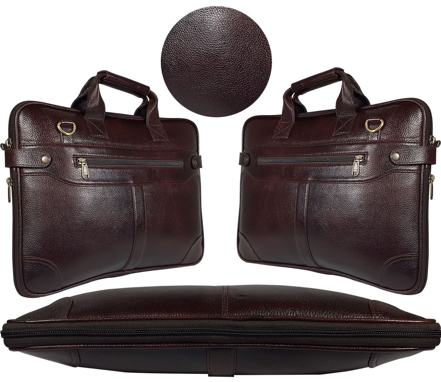 Professional Leather Messenger Bag & Business Travel Office Laptop Bag – Expandable Design