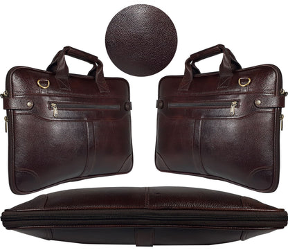 Professional Leather Messenger Bag & Business Travel Office Laptop Bag – Expandable Design