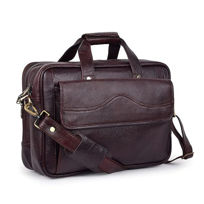 Professional Leather Messenger Bag & Business Travel Office Laptop Bag – Full-Grain Buffalo Leather