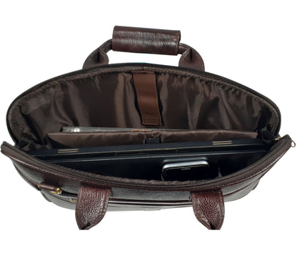 Professional Leather Messenger Bag & Business Travel Office Laptop Bag – Expandable Design