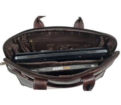 Professional Leather Messenger Bag & Business Travel Office Laptop Bag – Expandable Design