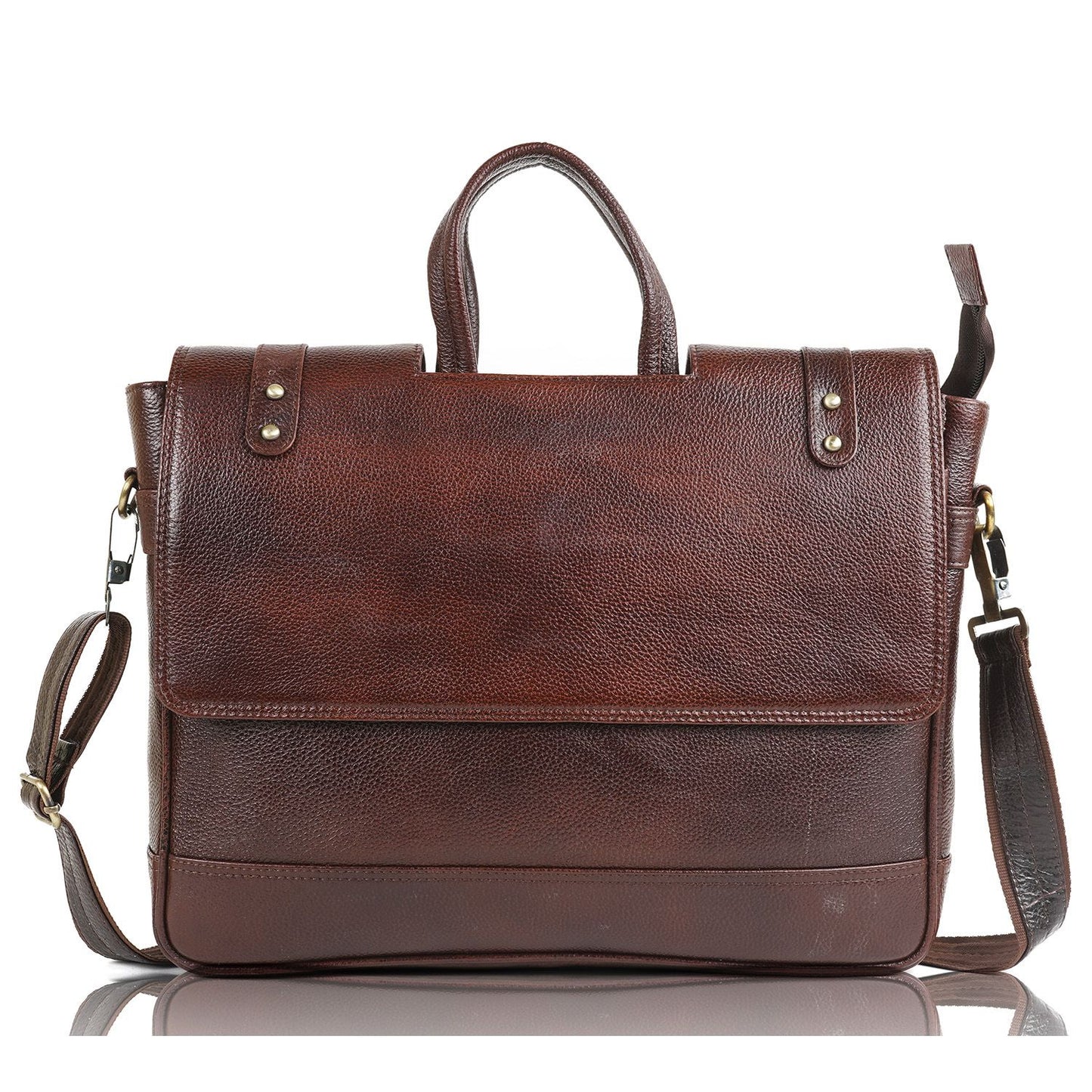 Messenger Bag, Men’s Leather Briefcase & Business Travel Office Laptop Bag – Adjustable Shoulder Strap